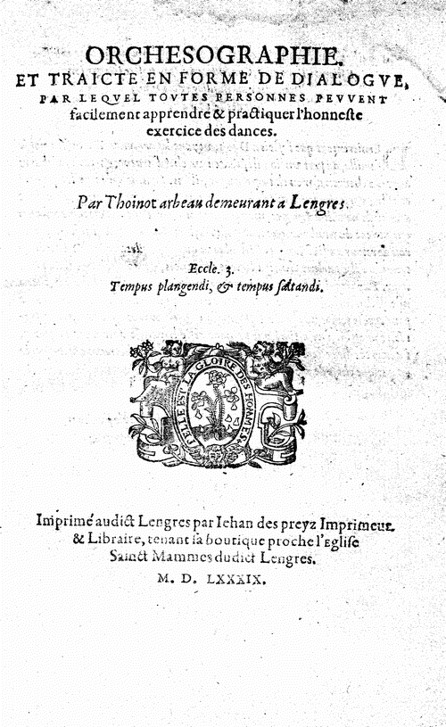 Arbeau Orchésographie iliustracija